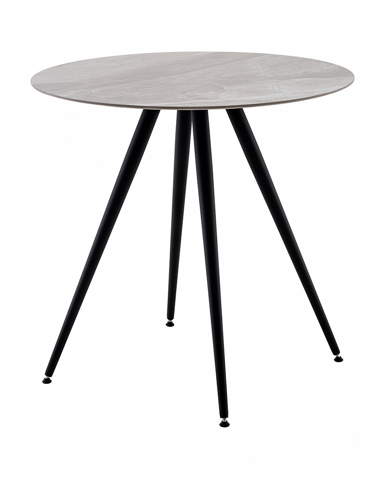 Стол Ники круглый столешница керамика Italian light grey 800