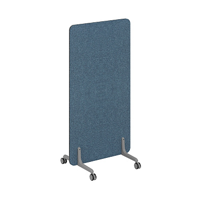 Перегородка NORDEN Мэджик на металлических опорах, на роликах 700x26x1470 BAGAMA DENIM / Серый MP.700.1470.DN.GR
