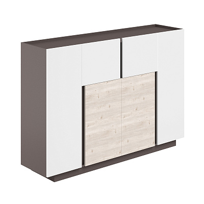 Шкаф хедлайнер Norden Сирио 1800х450х1250 Дуб Тоскана / Вольфрам SR.301.WF.WH.DN