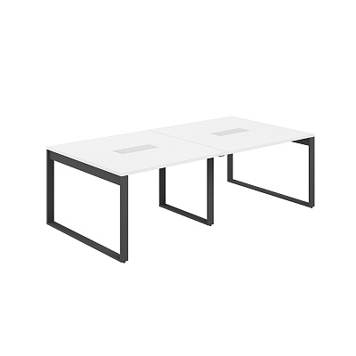 Стол для переговоров Norden Аллегро 2400х1238х750 AG.2412.WH.72.AN Белый Снег/Антрацит