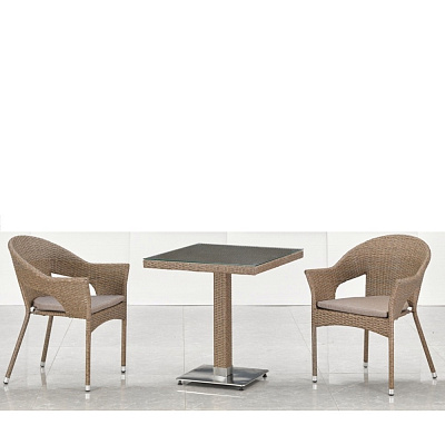 Комплект мебели из ротанга Afina Garden T605SWT/Y79B-W56 Light Brown 2Pcs Коричневый