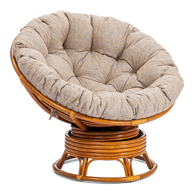 Кресло-качалка Папасан/Papasan (W 23/01 B) с подушкой Pecan (орех) / Меланж